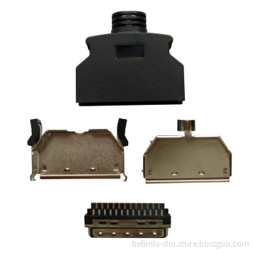 1.27mm Pitch 50 Pin SCSI Solder Plug Connector Db Type with Plastic Cover